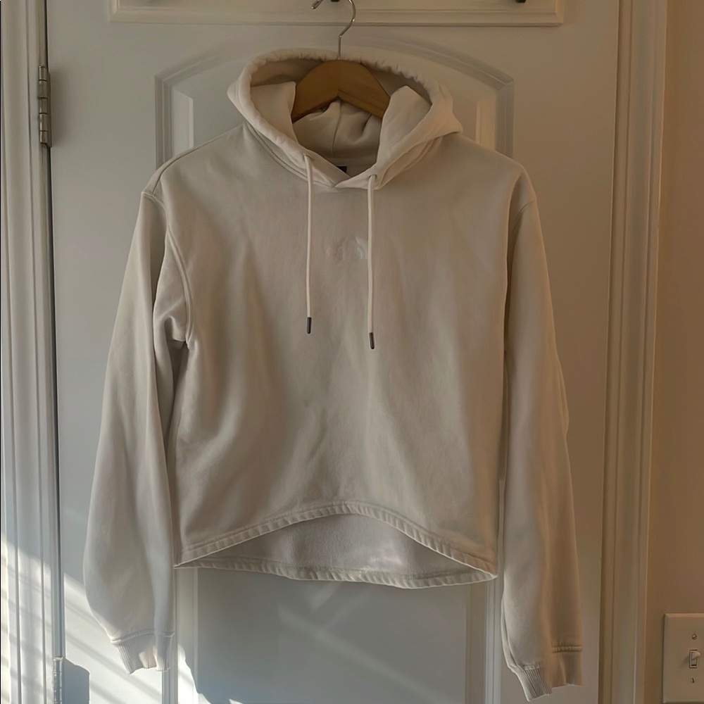 The North Face Cream Cropped Relaxed Hoodie
